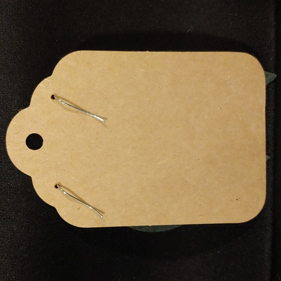 Silver Metallic Leather Earrings - Picture 2 of 2